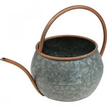 Pot décoratif en métal, cache-pot pour décorer, décoration de jardin, arrosoir pour planter Argent, cuivré L41cm Ø26cm H30cm