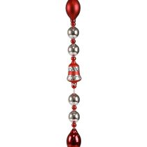 Guirlande décoration de verre de Noël rouge argent décoration de fenêtre 200cm