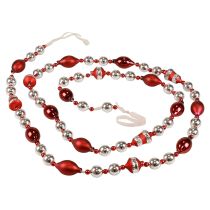 Guirlande décoration de verre de Noël rouge argent décoration de fenêtre 200cm