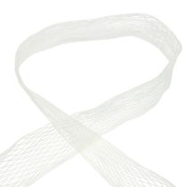 Ruban filet, ruban quadrillé, ruban décoratif, blanc, renforcé de fils, 50 mm, 10 m