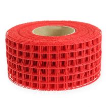 Article Ruban grillagé 4,5 cm x 10 m rouge