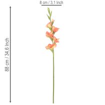 Article Gladiolus artificiel 88 cm en tissu orangé et jaune pour décoration intérieure