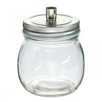 Article Verre décoratif avec bougeoir décoration bougie Ø8cm H10.5cm 4 pcs