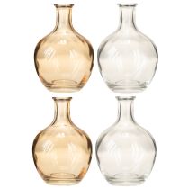 Article Mini vases en verre ambré et transparent, Ø 7,5 cm, H 11 cm, lot de 4