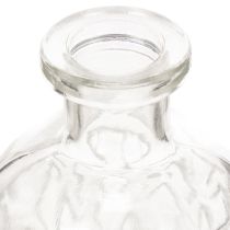Article Lot de 6 petites vases en verre transparent avec motif géométrique 13 cm