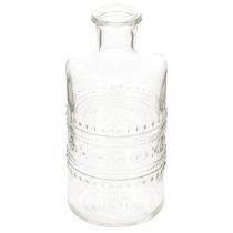 Article Lot de 6 vases cylindriques en verre transparent avec motif, 15 cm