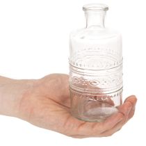Article Vase en verre cylindrique avec motif transparent 15 cm - Lot de 6