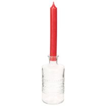 Article Vase en verre cylindrique avec motif transparent 15 cm - Lot de 6