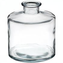 Vase à fleur, bougeoir, pot en verre transparent H10,5cm Ø9cm