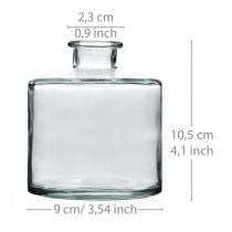 Vase à fleurs, bougeoir, vase en verre transparent H10,5cm Ø9cm