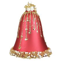 Cloche en verre Cloches de Noël rouge or Ø6,5cm H8,5cm 2pcs