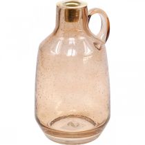 Bougeoir Bougie Verre Marron Clair Verre Deco H22cm