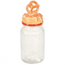 Article Pot à biscuits en verre bonbonnière avec couvercle bretzel Ø11cm H28.5cm