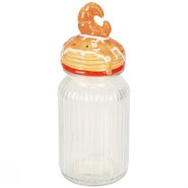 Article Pot à biscuits en verre bonbonnière avec couvercle croissant Ø11cm H28,5cm