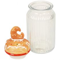 Article Pot à biscuits en verre bonbonnière avec couvercle croissant Ø11cm H28,5cm