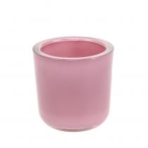 Article Jardinière en verre Ø7,8 H8cm vieux rose