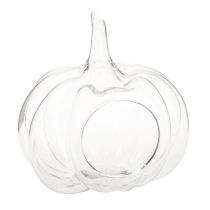 Article Citrouille en verre avec ouverture, décoration d&#39;automne citrouille, transparente, Ø21 cm, H20 cm