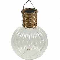 Lampe solaire LED look rétro transparent blanc chaud Ø8cm