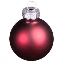 Article Boules en verre Noël en mélange Bordeaux Ø3cm 22 pcs