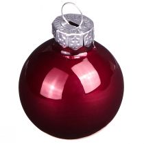 Article Boules en verre Noël en mélange Bordeaux Ø3cm 22 pcs