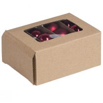 Article Boules en verre Noël en mélange Bordeaux Ø3cm 22 pcs