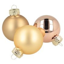 Article Boules de Noël en verre or rose Ø4cm 24 pcs