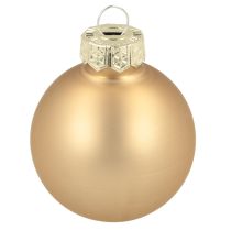 Article Boules de Noël en verre or rose Ø4cm 24 pcs