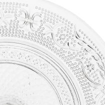 Article Assiette en verre sur pied Bol en verre plat à motif clair Ø15cm