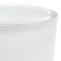 Article Pot en verre Ø7,8cm H8cm blanc