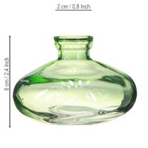 Article Vase en verre bulbeux vert mini vases verre Ø9cm H6cm 6 pcs
