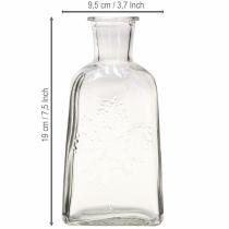 Article Vase bouteille en verre avec motif vase en verre transparent H19cm 2pcs