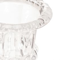 Article Petite Vase en Verre avec Pied Ø11 cm H14 cm Transparent Style Rétro
