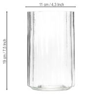 Article Vase à la structure rayée unique, design moderne, 19 cm