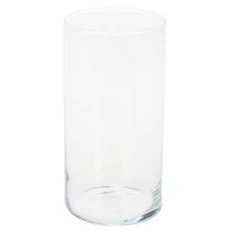 Article Grand vase en verre, cylindre de verre simple pouvant servir de vase à fleurs ou d'objet décoratif, 20 cm