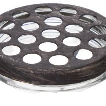 Article Bouteille en verre dans un panier en métal, idéale pour apporter une touche décorative au salon, 20 cm