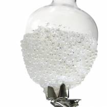 Vase en verre avec clip paillettes et perles Ø4,9cm H9,5cm transparent 3pcs