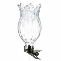 Vase en verre avec clip fleur Ø3,3cm H8,5cm transparent 4pcs