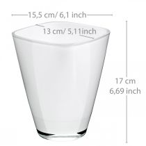 Vase à fleurs, vase en verre, cache-pot blanc H17cm L13cm