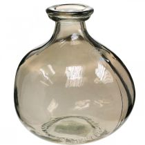 Vase en verre rond en verre marron décoration vase rustique Ø16.5cm H18cm