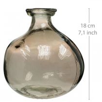 Vase en verre rond marron verre décoration vase rustique Ø16.5cm H18cm
