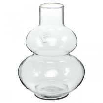 Vase en verre vase à fleurs rond vase décoratif verre clair Ø16cm H23cm