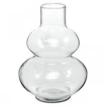 Article Vase en verre vase à fleurs rond vase décoratif verre clair Ø16cm H23cm