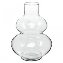 Article Vase en verre vase à fleurs rond vase décoratif verre clair Ø16cm H23cm