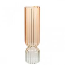 Article Vase en Verre Vase Décoratif Marron Clair Mini Vase Ø5cm H18cm