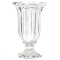 Article Vase en verre avec pied vase à fleurs en verre Ø13,5cm H22cm