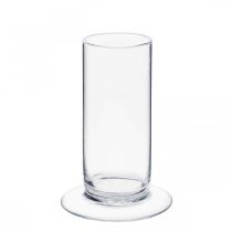 Vase en verre avec pied transparent Ø6cm H15cm