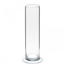 Article Vase en verre avec pied Clair Ø6cm H25cm