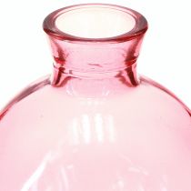 Article Vases en verre bulbeux roses rétro mini vases Ø7,5cm H9cm 6 pcs