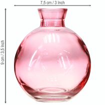 Article Vases en verre bulbeux roses rétro mini vases Ø7,5cm H9cm 6 pcs