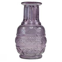 Article Vases en verre mini vases violet clair violet style rétro H13cm 2pcs